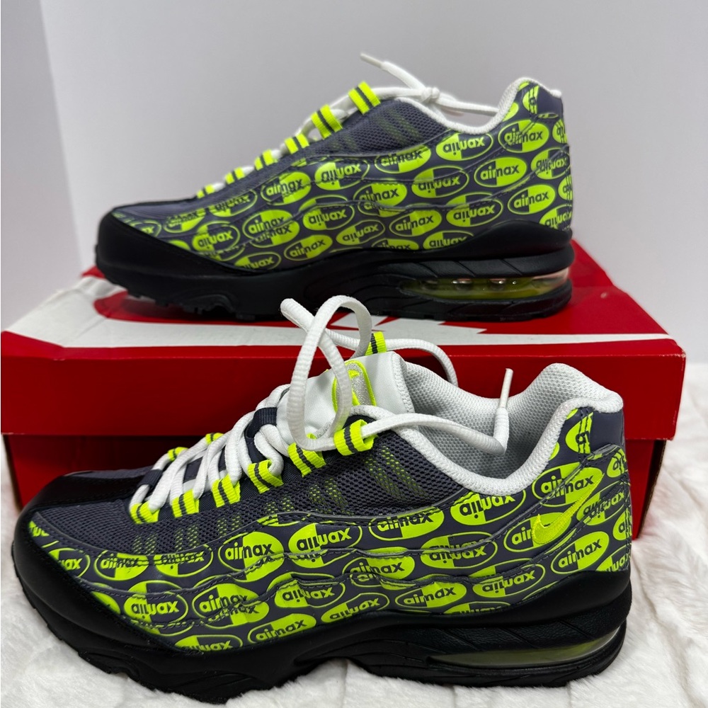 Nike Kids Air Max Sneakers Gray and Neon Yellow